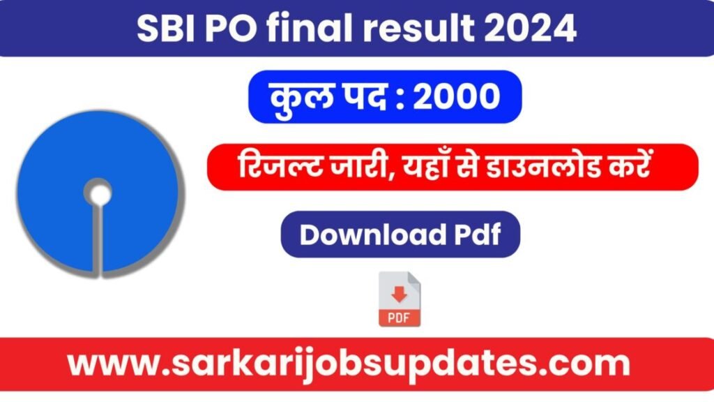 SBI PO final result 2024